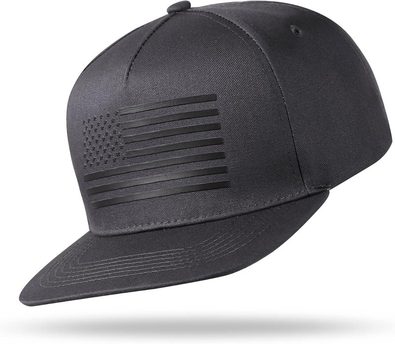 UALON Baseball Cap, Snapback Trucker Hat for Men & Women with American Flag and Adjustable, Breathable Mesh, Flat Bill Hats - Image 2